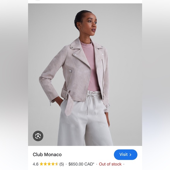 Club Monaco Moto Suede Jacket - Picture 2 of 3